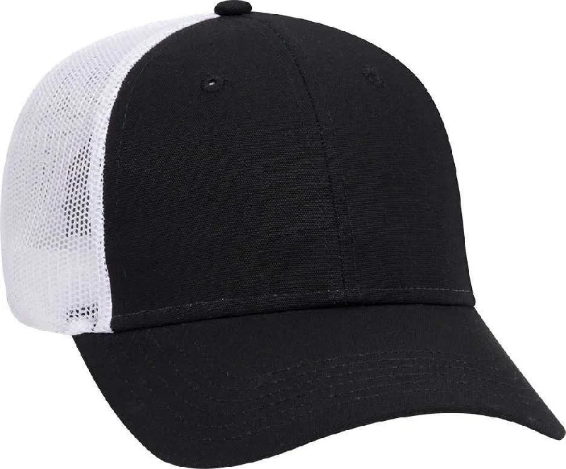 OTTO 83-1273 Cotton Canvas Mesh Back Low Profile Baseball Cap - Black Black Gray