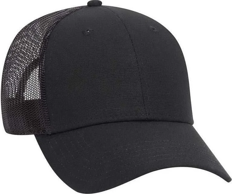 OTTO 83-1273 Cotton Canvas Mesh Back Low Profile Baseball Cap - Black