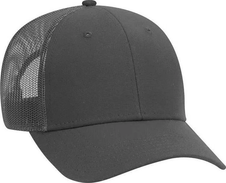 OTTO 83-1273 Cotton Canvas Mesh Back Low Profile Baseball Cap - Charcoal Gray