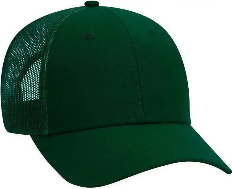 OTTO 83-1273 Cotton Canvas Mesh Back Low Profile Baseball Cap - Dark Green