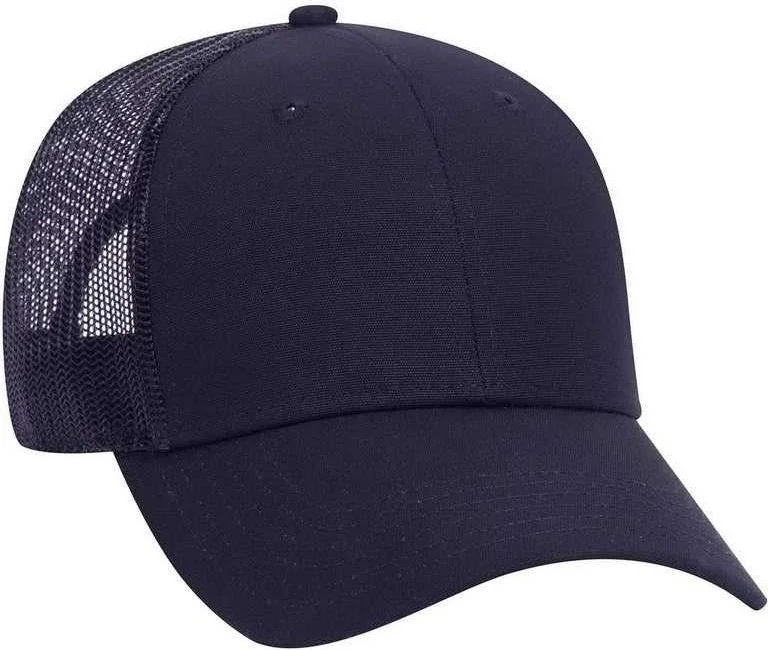 OTTO 83-1273 Cotton Canvas Mesh Back Low Profile Baseball Cap - Navy