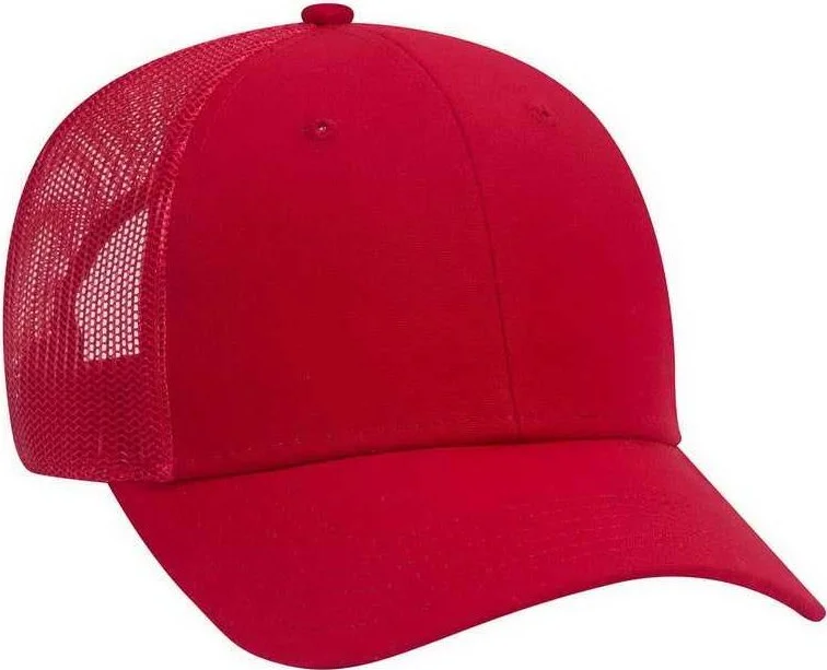 OTTO 83-1273 Cotton Canvas Mesh Back Low Profile Baseball Cap - Red