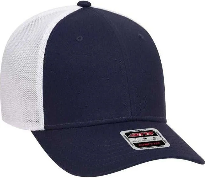 OTTO 83-1299 OTTO COMFY FIT 6 Panel Low Profile Mesh Back Baseball Cap - Navy Navy White