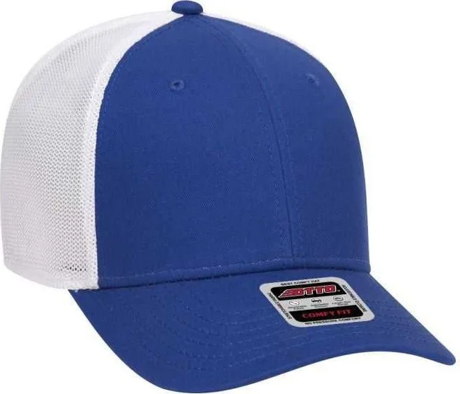 OTTO 83-1299 OTTO COMFY FIT 6 Panel Low Profile Mesh Back Baseball Cap - Royal Royal White