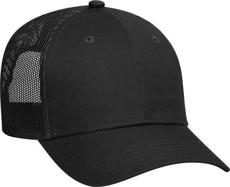 OTTO 83-473 Cotton Twill Low Profile Pro Style Mesh Back Cap with 6 Embroidered Eyelets - Black