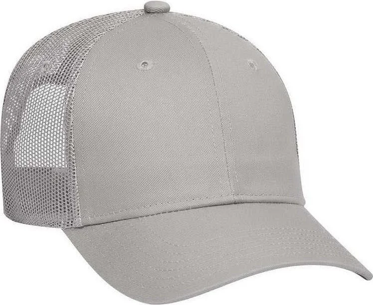 OTTO 83-473 Cotton Twill Low Profile Pro Style Mesh Back Cap with 6 Embroidered Eyelets - Gray