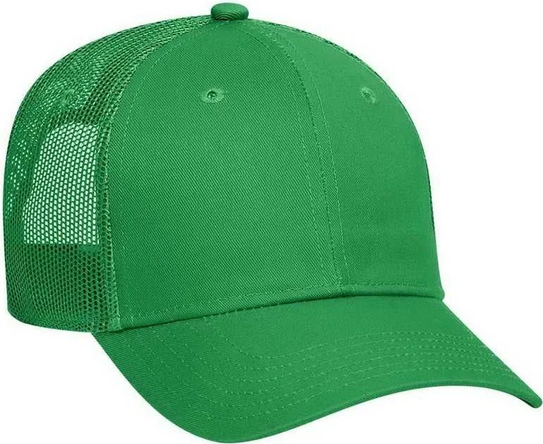 OTTO 83-473 Cotton Twill Low Profile Pro Style Mesh Back Cap with 6 Embroidered Eyelets - Kelly