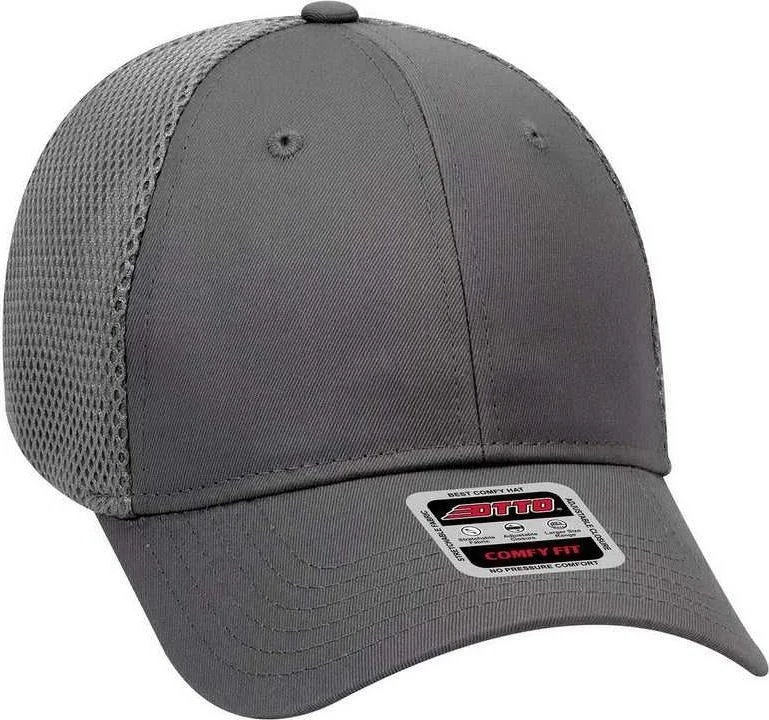 OTTO 83-605 Deluxe Cotton Twill Low Profile Air Mesh Back Cap - Charcoal Gray