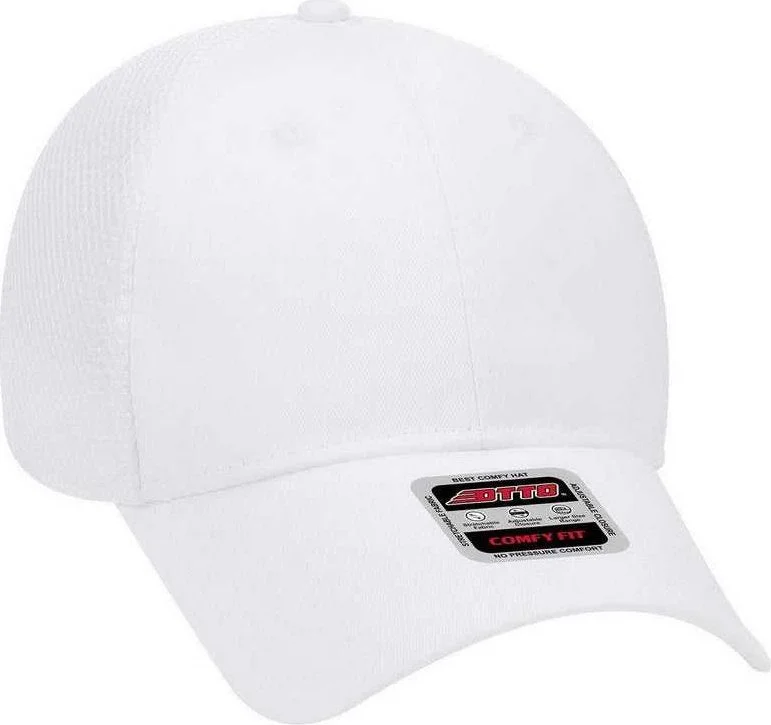 OTTO 83-605 Deluxe Cotton Twill Low Profile Air Mesh Back Cap - White