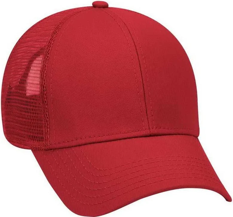 OTTO 83-942 Superior Cotton Twill Low Profile Pro Style Mesh Back Cap - Red