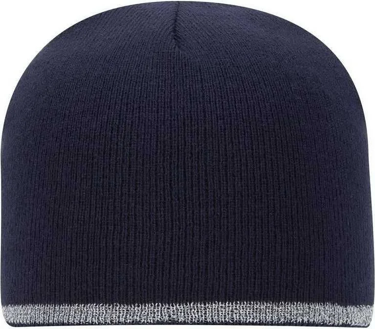 OTTO 91-1237 100% Acrylic 8" Reflective Beanie - Navy