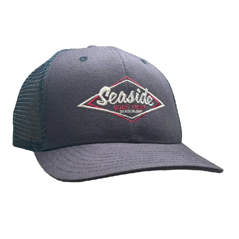 Seaside Surf Shop Vintage Logo Mid Crown Cap - Navy/Blue