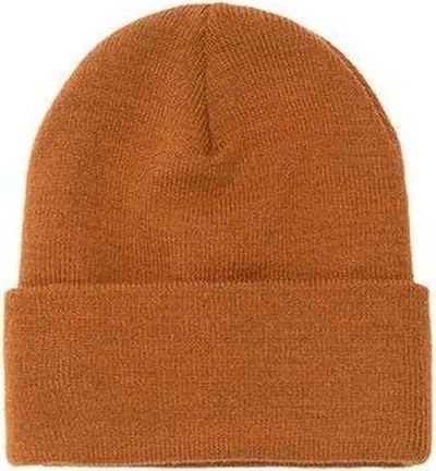 Yupoong 1501 Adult Cuffed Knit Beanie - Caramel