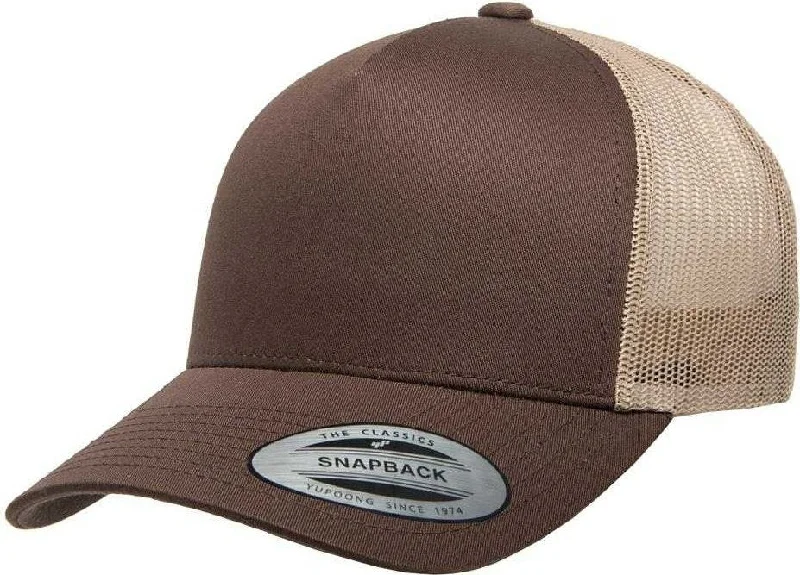 Yupoong 6506T Classics 5-Panel Retro Trucker Cap 2-Tone - Brown Khaki