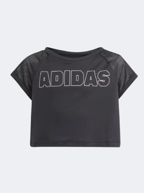 Adidas Aeroready Dance Girls Sportswear T-Shirt Black/White