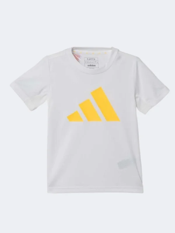 Adidas Essential Logo Boys Sportswear T-Shirt White/Semi Spark