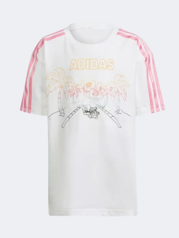 Adidas X Disney Minnie Mouse Little Girls Sportswear T-Shirt White/Pink/Multi