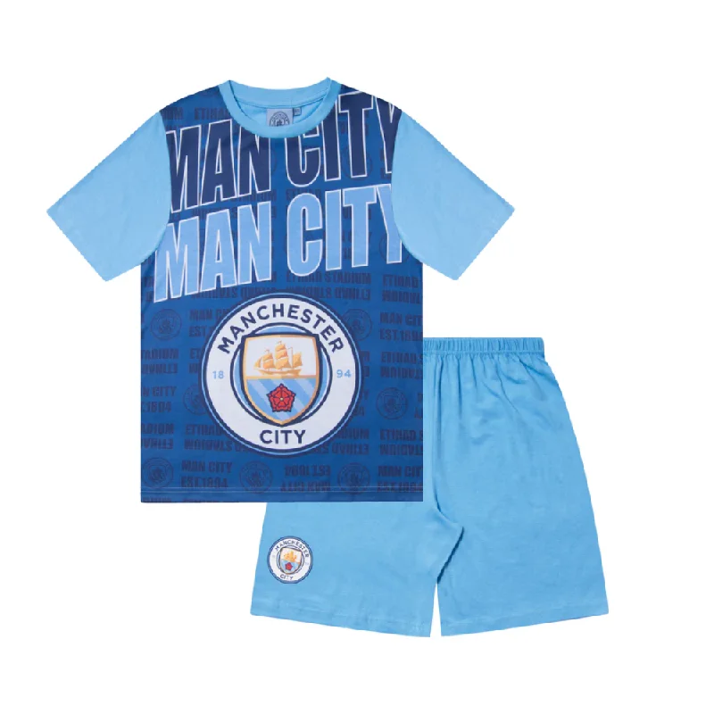 Manchester City FC Boys Shorts & Tee Pyjama Set