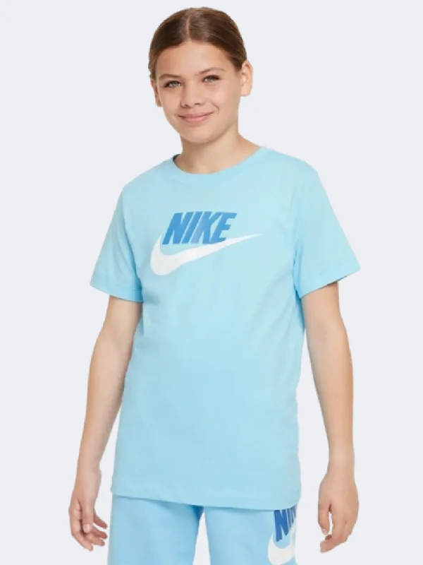 Nike Sportswear Futura Icon Boys Lifestyle T-Shirt Aquarius Blue/White