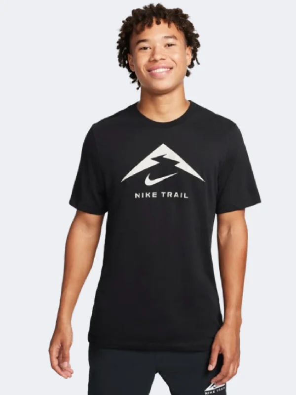 Nike Trail Logo Men Running T-Shirt Black/White