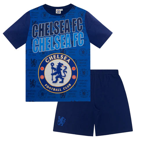 Official Chelsea FC Boys Shorts & Tee Pyjama Set