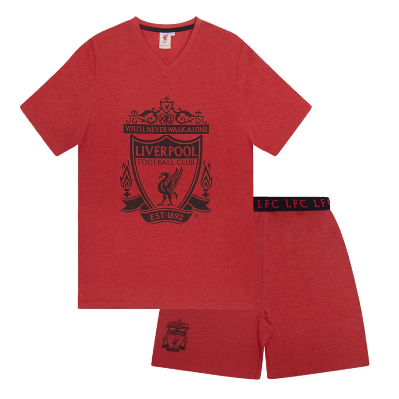 Official Liverpool FC Mens Shorts & Tee Pyjama Set