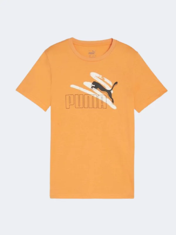 Puma Essential Plus Logo Lab Summer Boys Lifestyle T-Shirt Clementine