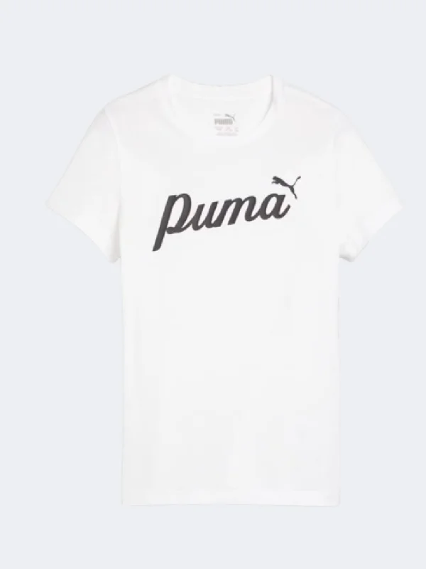 Puma Essentials Plus Blossom Girls Lifestyle T-Shirt White/Black