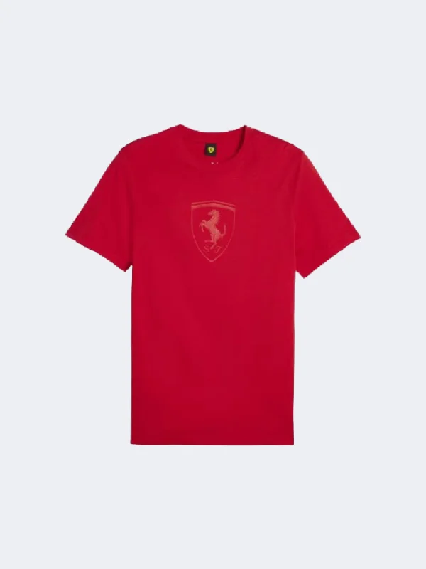 Puma Ferrari Race Big Shield Tonal Men Lifestyle T-Shirt Rosso Corsa