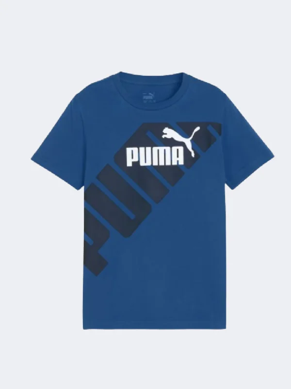 Puma Power Graphic Boys Lifestyle T-Shirt Club Navy