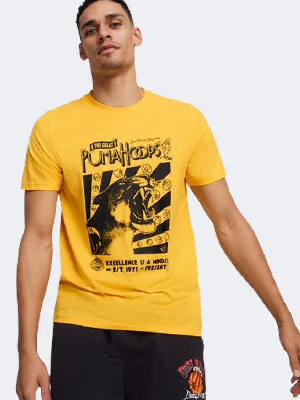 Puma Tsa Men Basketball T-Shirt Yellow Sizzle